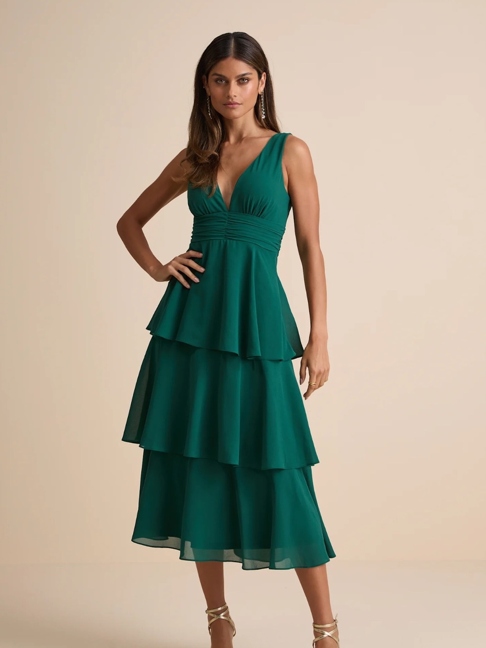 NWT Lulus Emerald Midi Dress